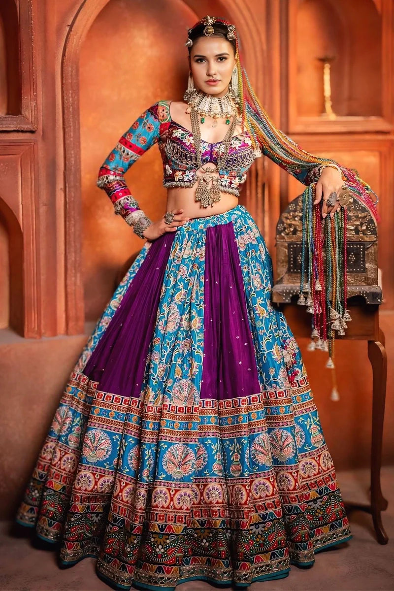 Traditional Real Mirror Work Chaniya Choli For Navratri