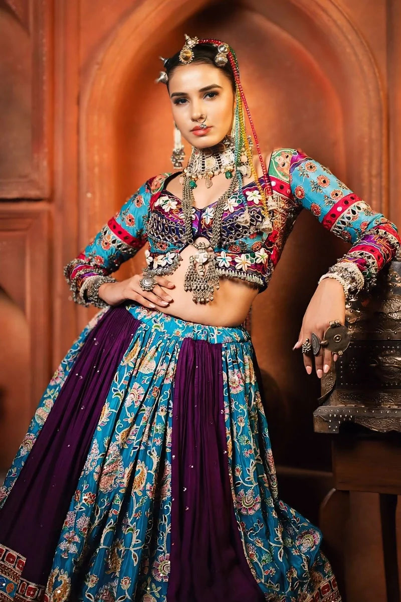 Traditional Real Mirror Work Chaniya Choli For Navratri