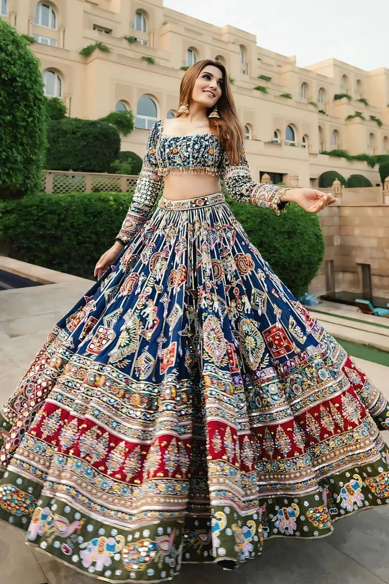 Prachi Solanki Multi Color Chaniya Choli For Garba