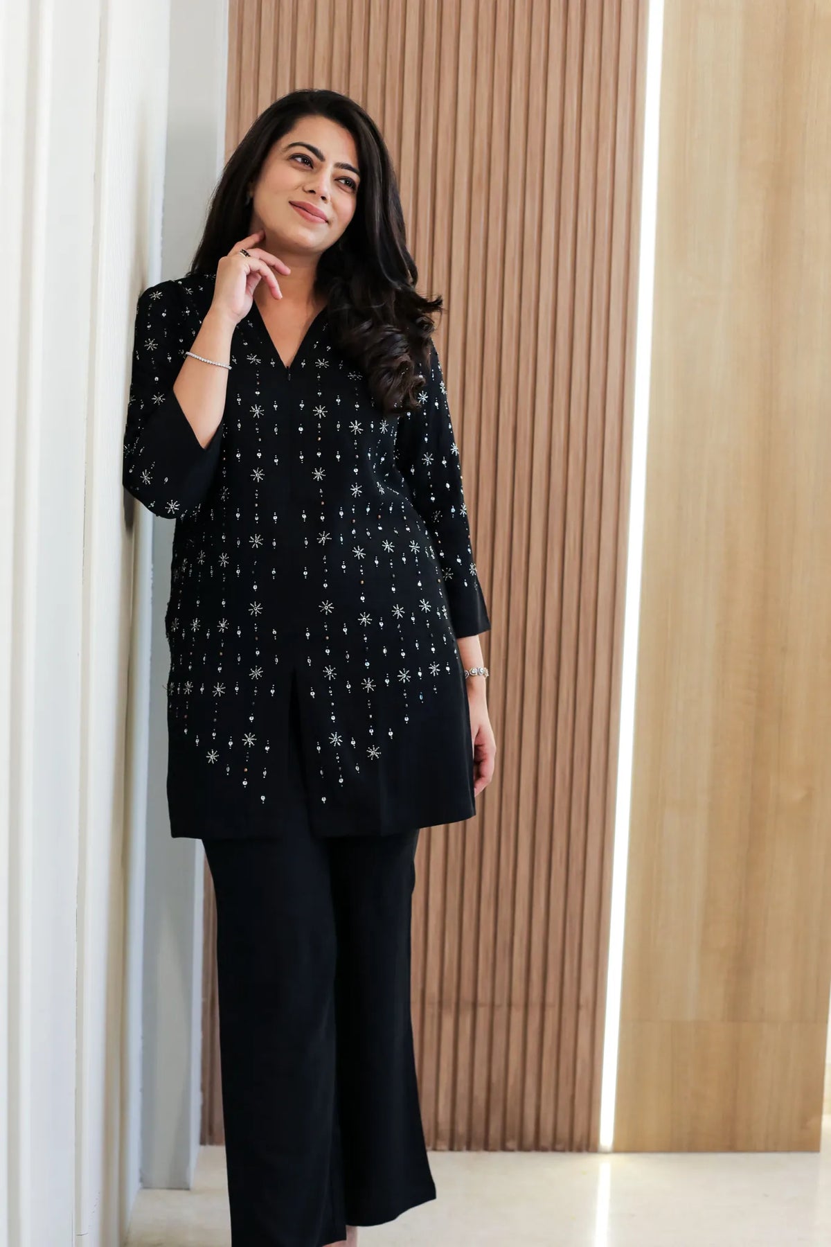 Classic Black & Silver Embellished Co-Ord Set