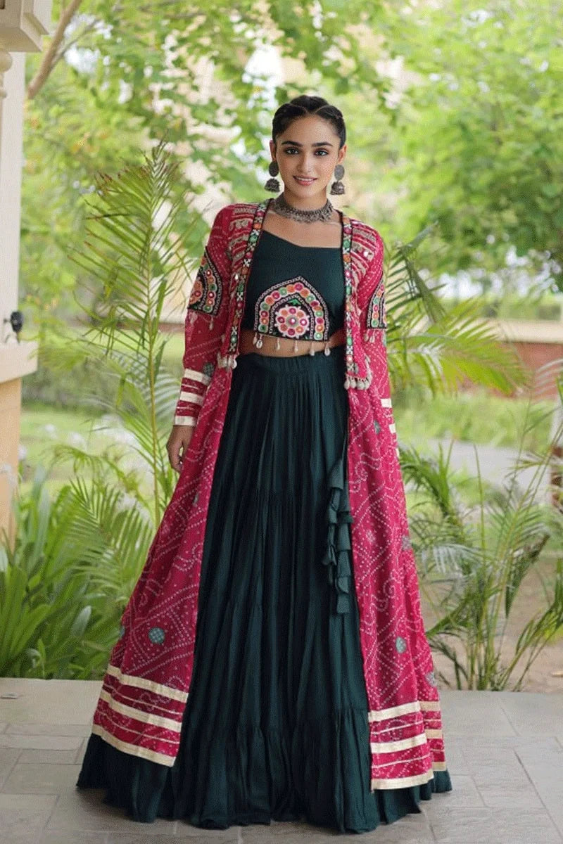 Ready To Wear Lehenga Choli With Shrug For Dandiya