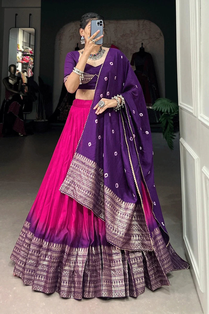 Fully Stitched Pink Lehenga Choli For Wedding Function