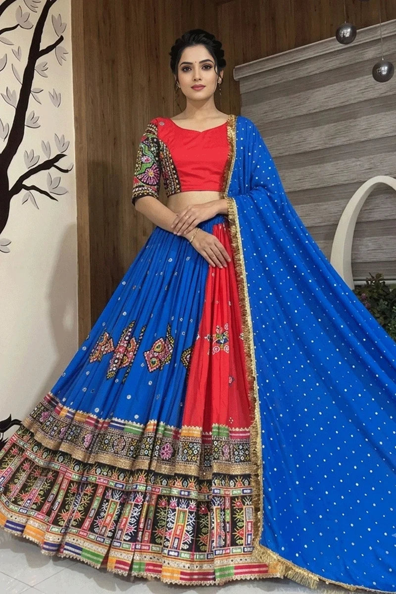 Real Mirror Work Chaniya Choli For Raas Night