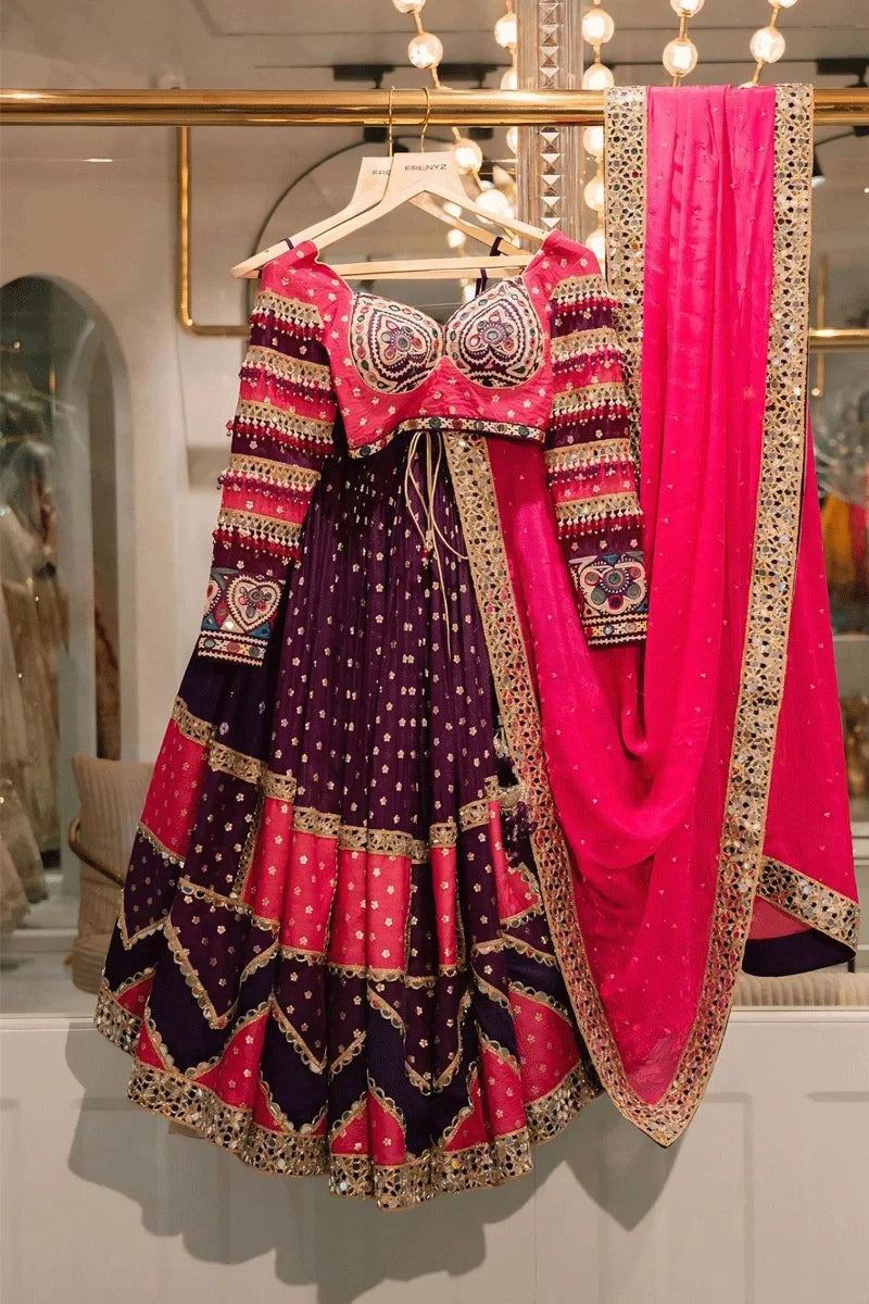 Real Mirror Work Heavy Flair Lehenga Choli For Garba Night