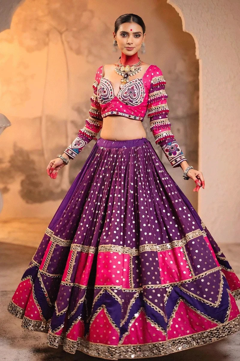 Real Mirror Work Heavy Flair Lehenga Choli For Garba Night
