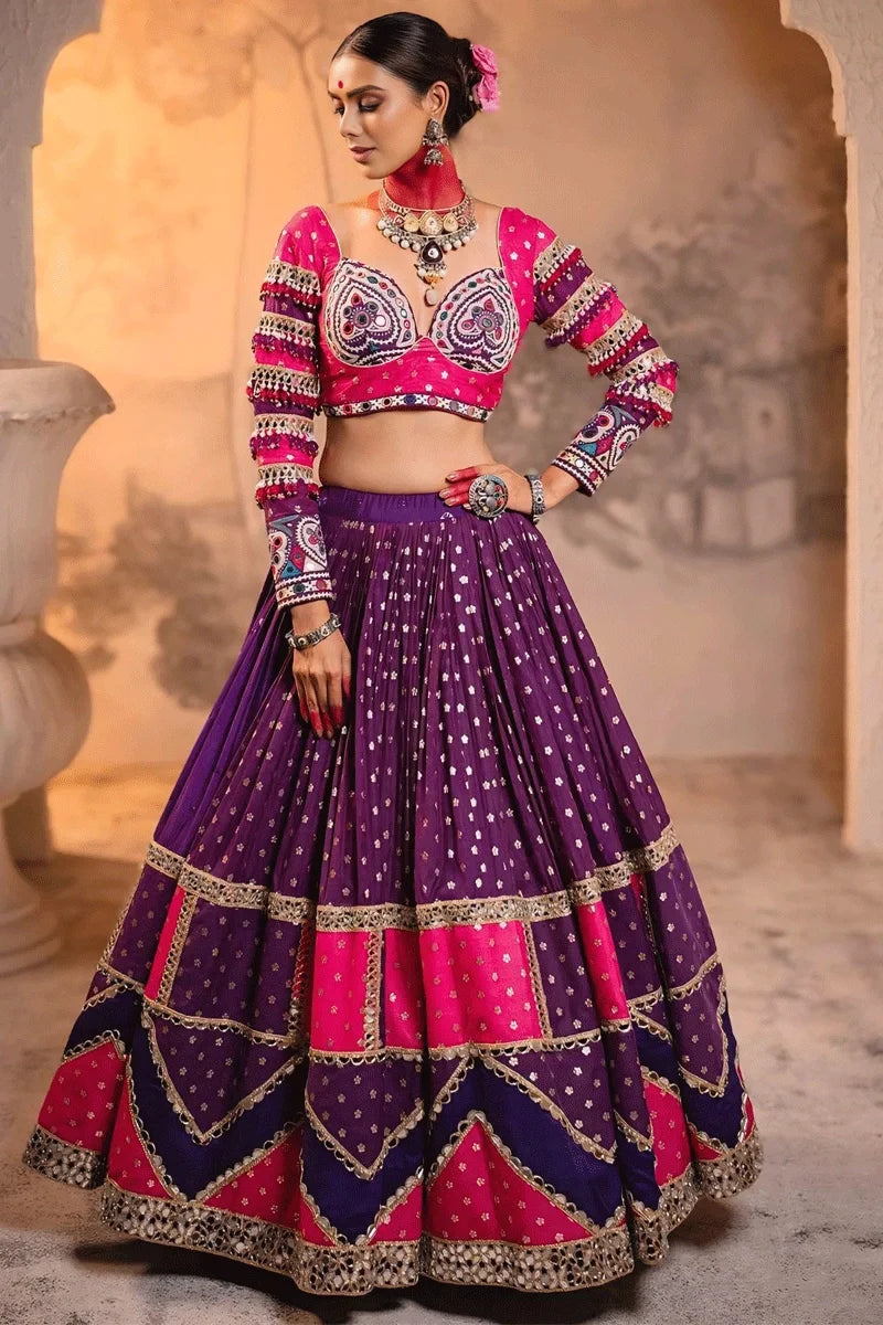 Real Mirror Work Heavy Flair Lehenga Choli For Garba Night