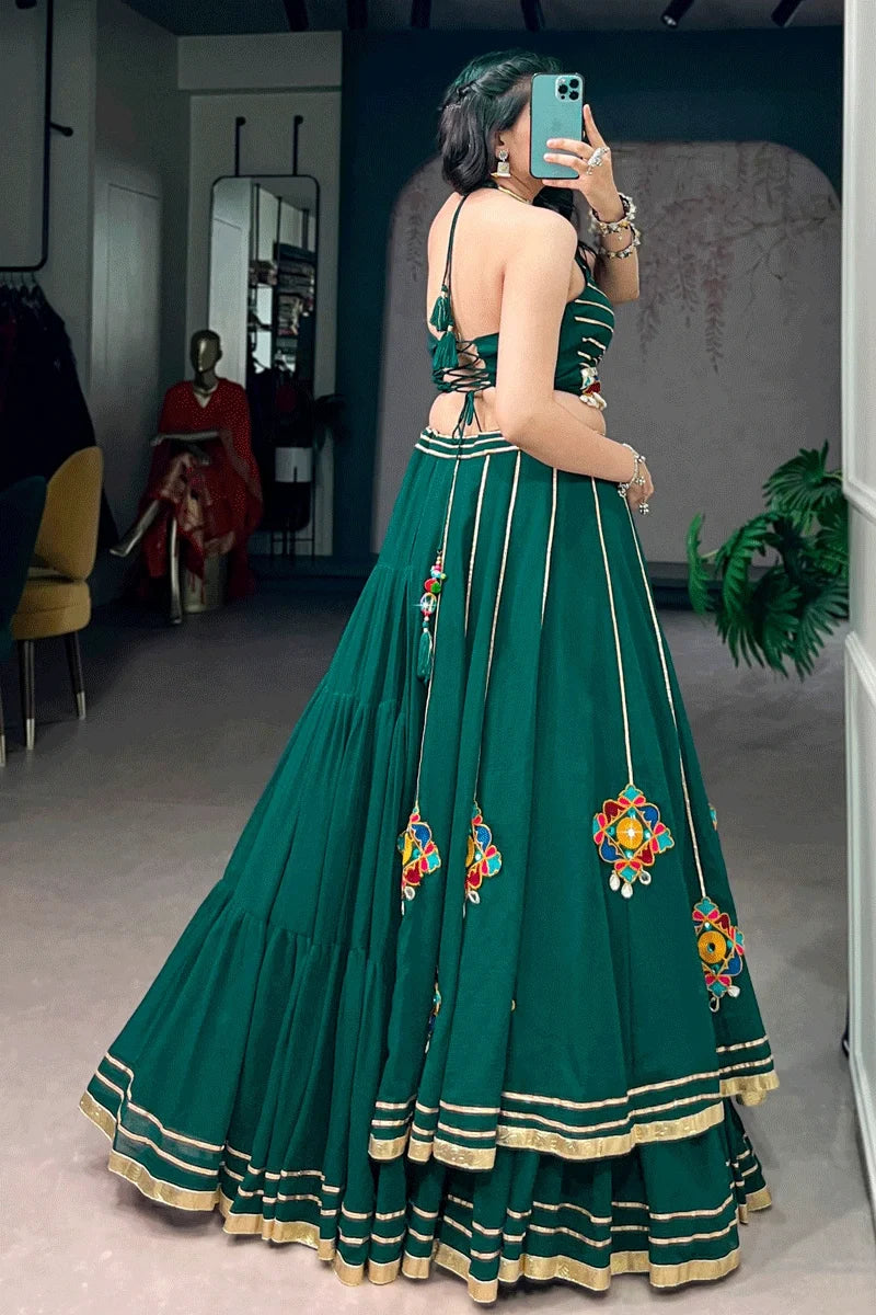 Latest Backless Blouse With Lehenga For Dandiya Night