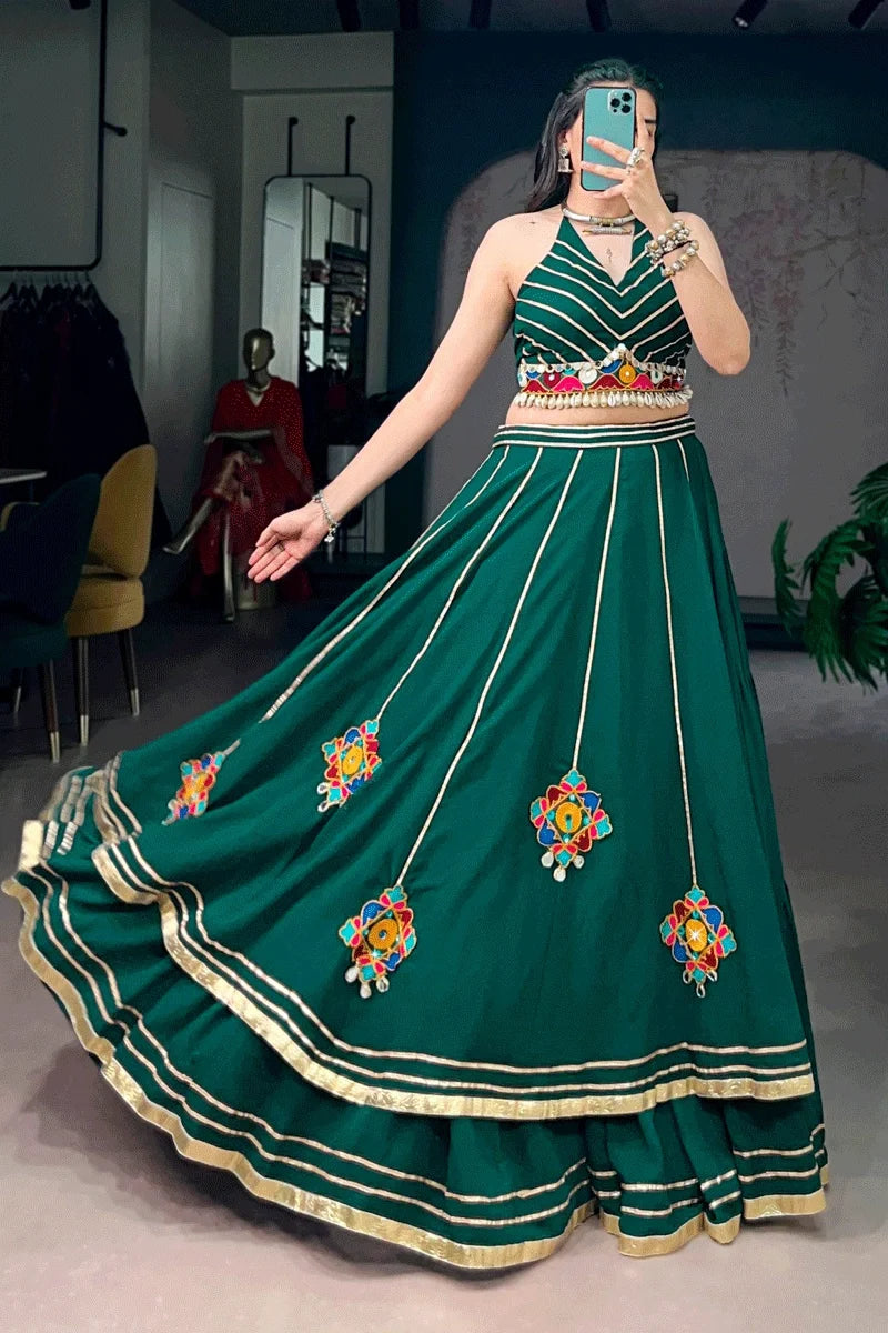 Latest Backless Blouse With Lehenga For Dandiya Night