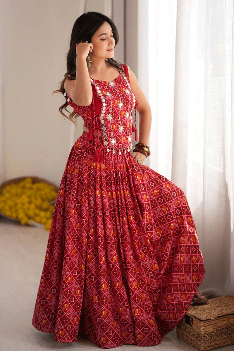 Latest Rayon Fabric Lehenga Choli With Designer koti For Dandiya