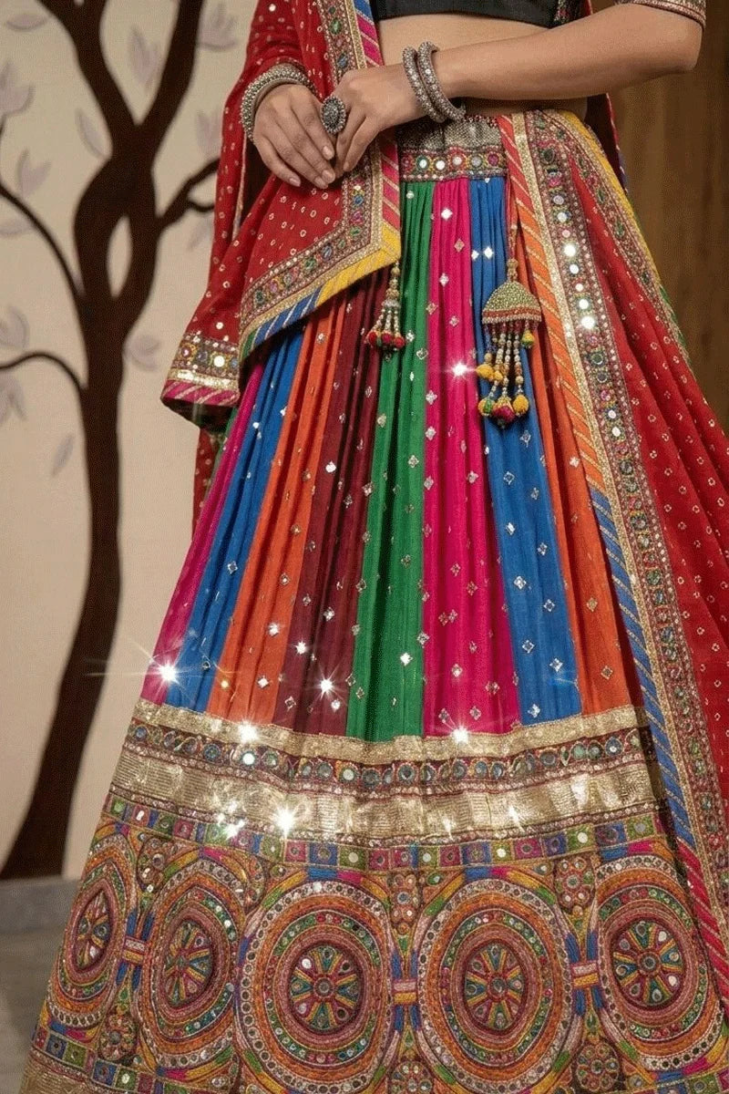 Multi Color Bandhani Print Chaniya Choli For Navratri