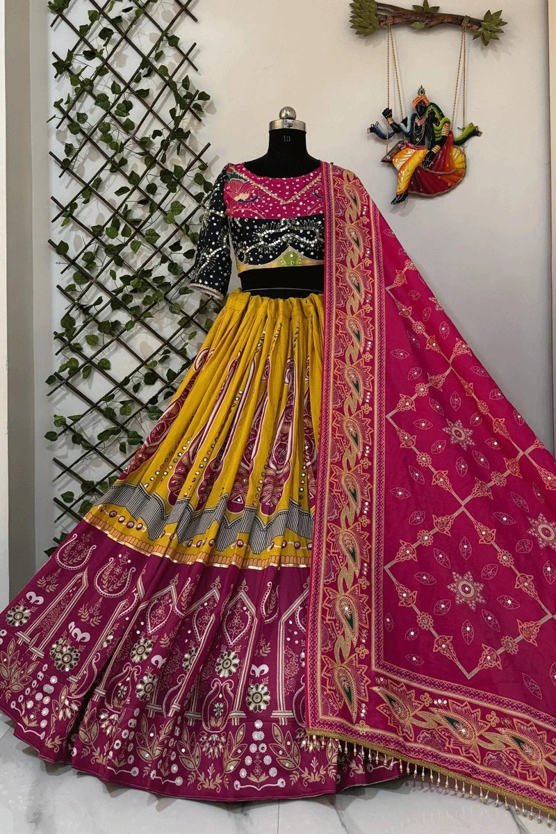 Real Mirror Work Lehenga Choli For Navratri
