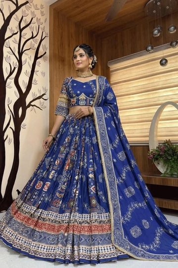 Navy Blue Color Chaniya Choli For Navratri Garba