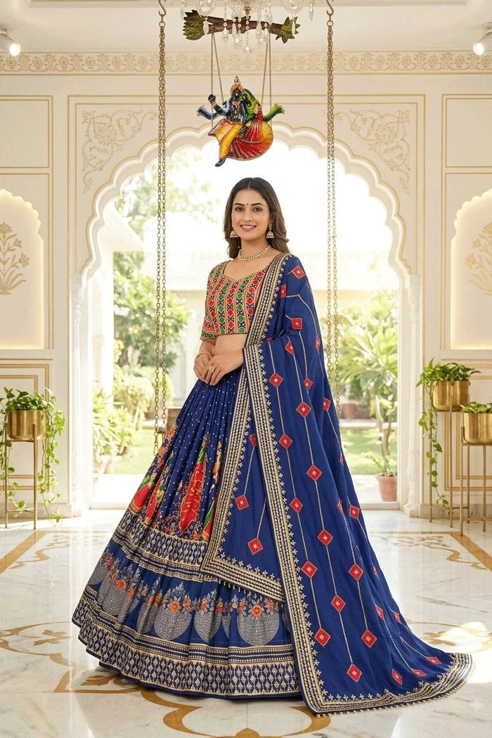 Designer Royal Blue Chaniya Choli For Garba Night