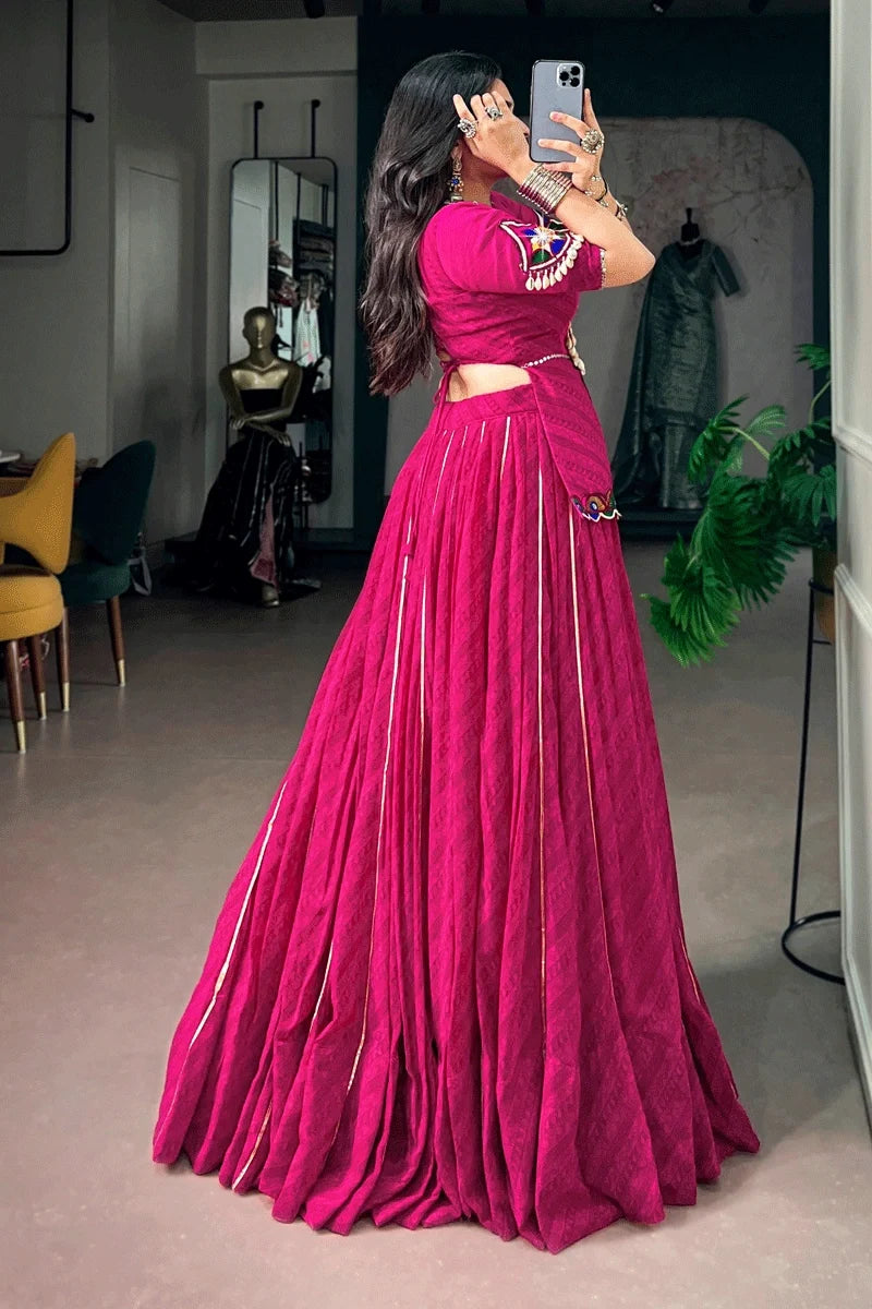 Ready To Wear Rani Pink Lehenga For Navratri