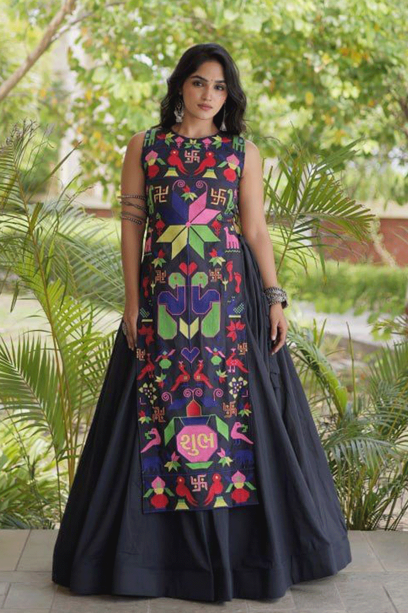 Fully Stitched Heavy Flair Ghagra Choli For Garba