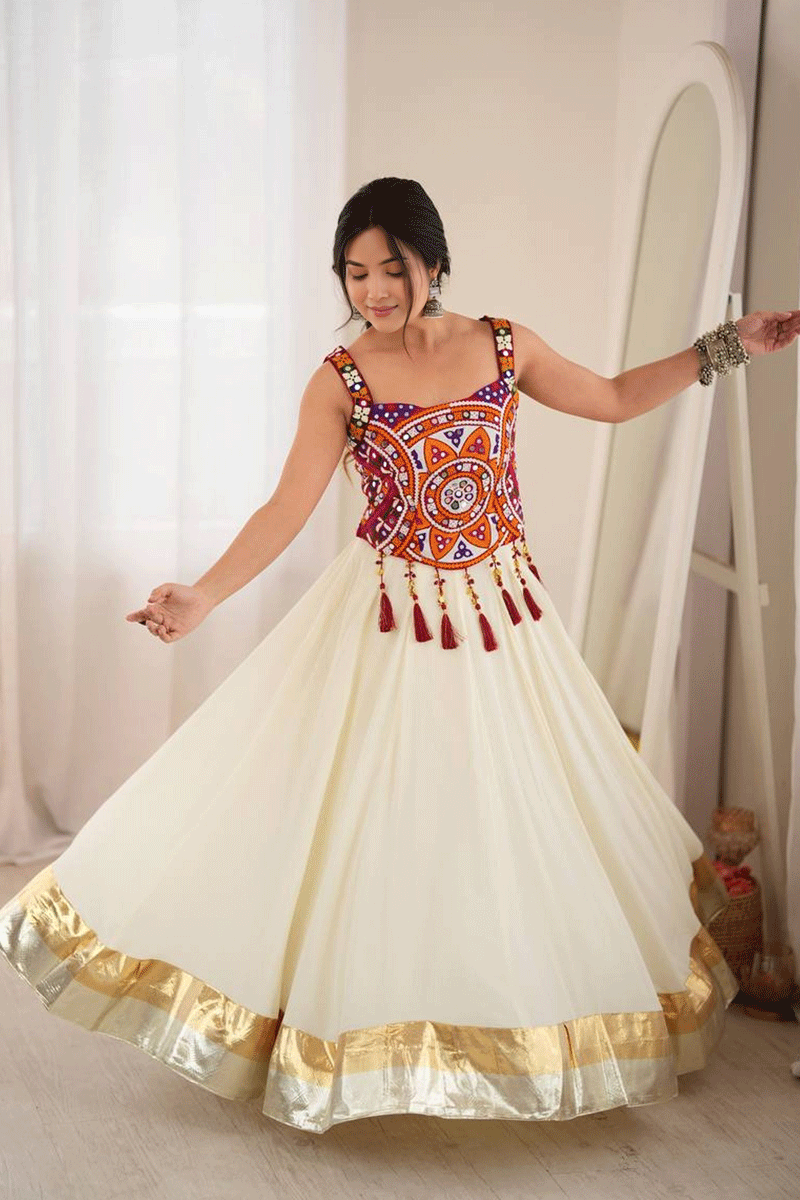 Dandiya Special Real Mirror Work Lehenga Choli