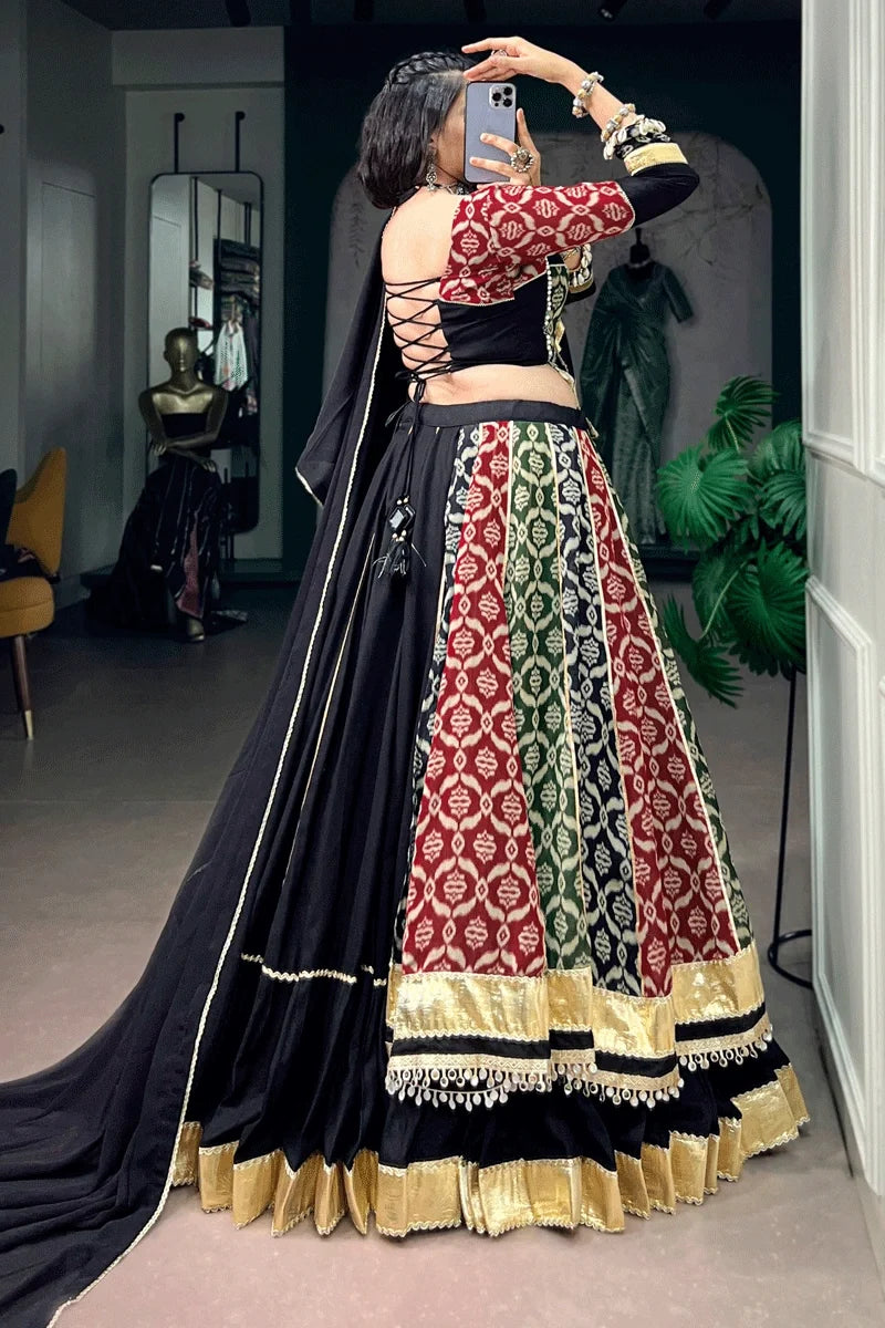 Multi Color Heavy Flair Rayon Chaniya Choli For Navratri