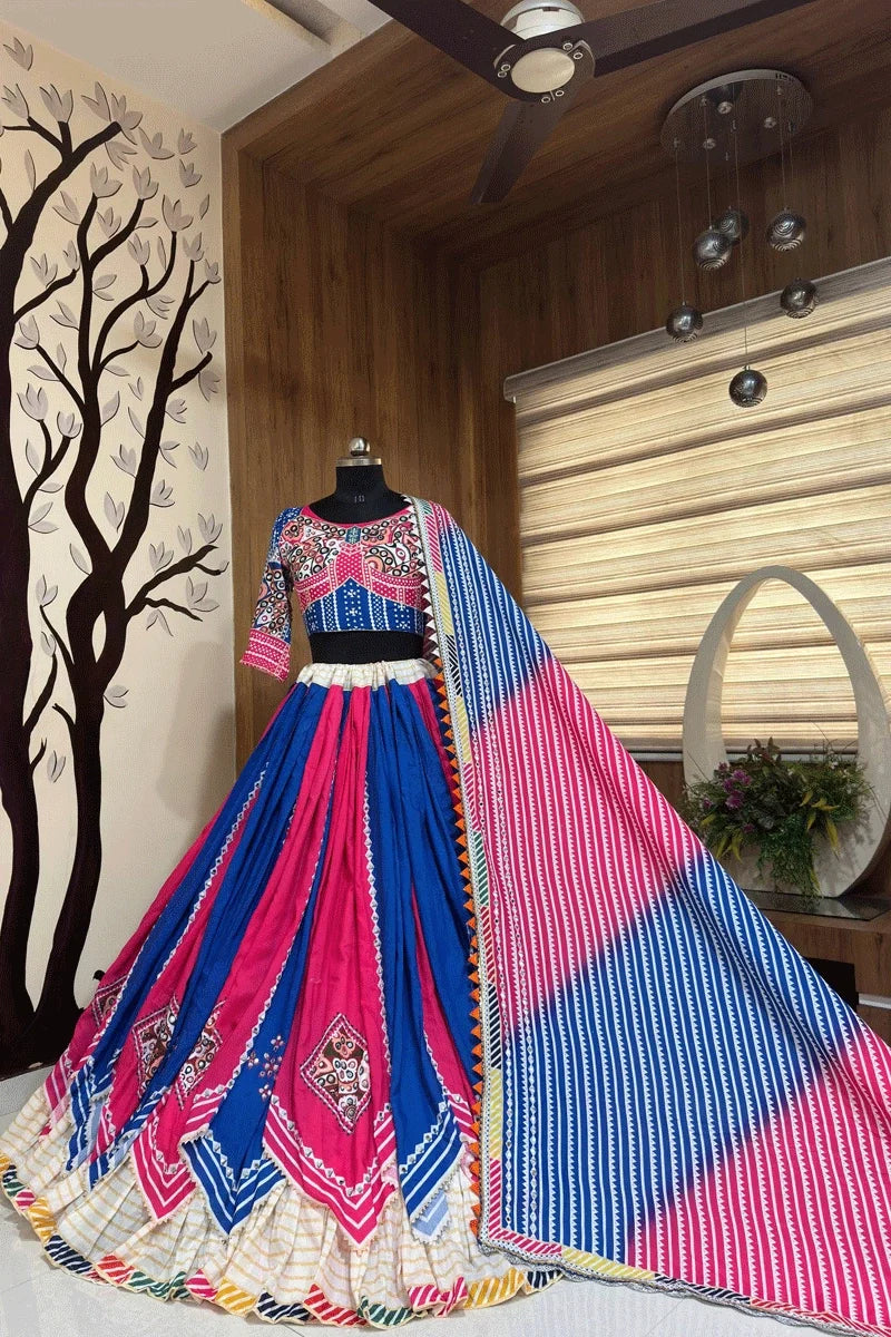 Navratri Special Real Mirror Work Multi Color Chaniya Choli