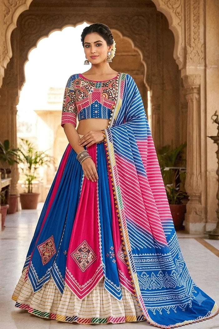 Navratri Special Real Mirror Work Multi Color Chaniya Choli