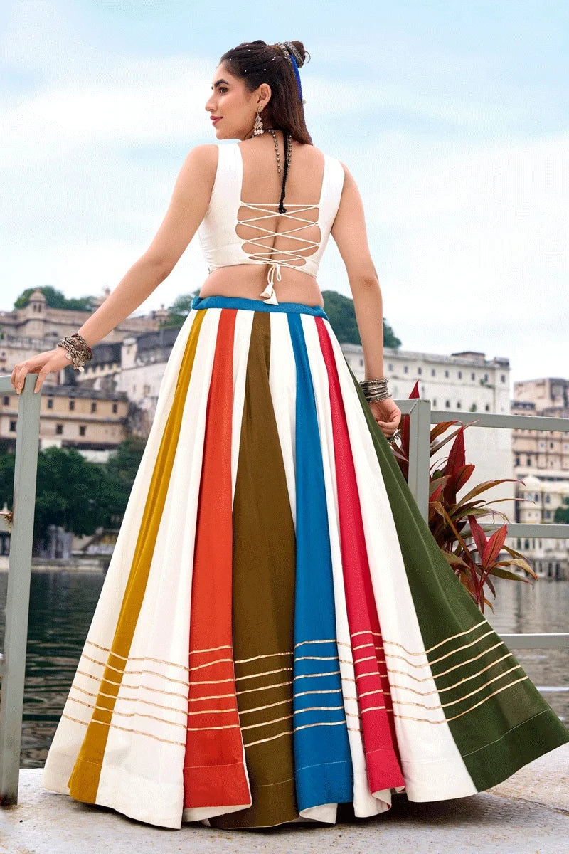 Fully Stitched Multicolor Kodi Work Gharga Choli For Navratri