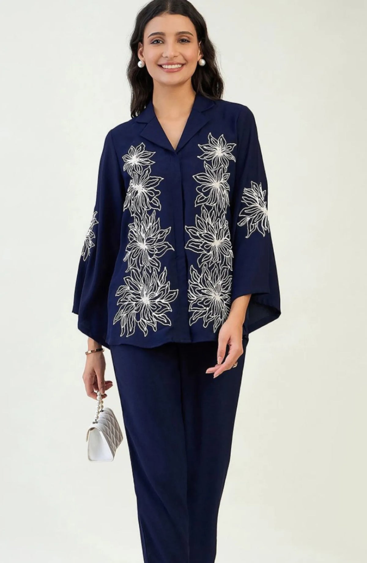 Navy Blue Dori Co-ord Set