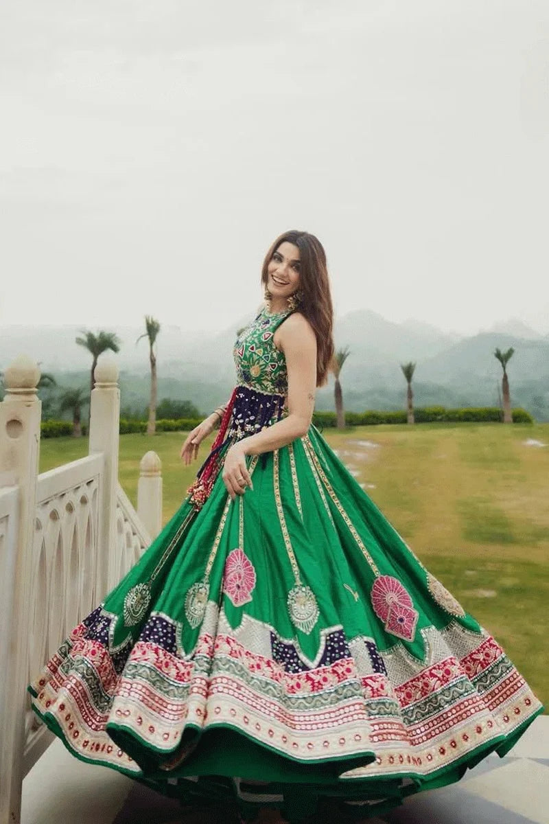 Designer Real Mirror Work Chaniya Choli For Navratri
