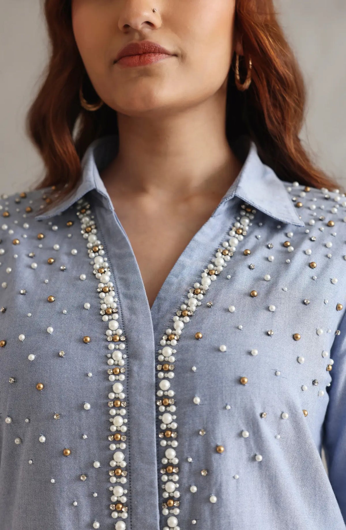 Pearl Cotton Denim Co-ord set