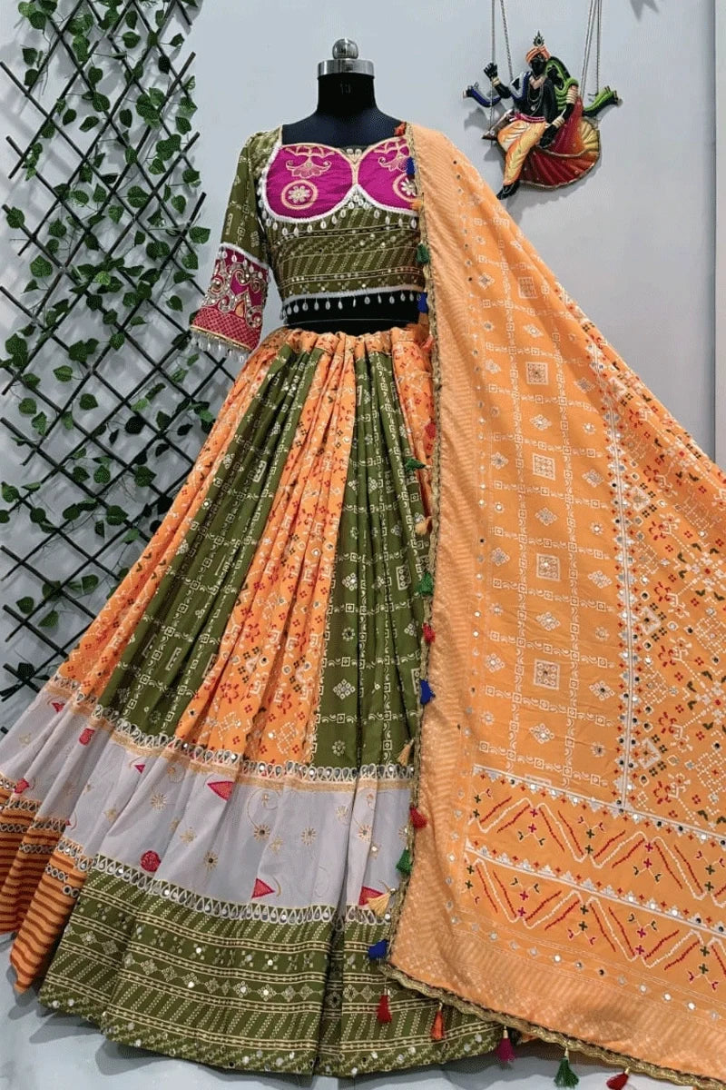 Real Mirror With Kodi Work Ghagra Choli For Navratri