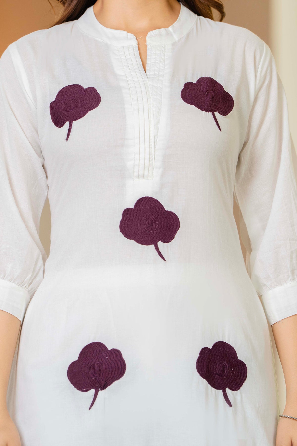 White Embroidered Cotton Co-Ord Set
