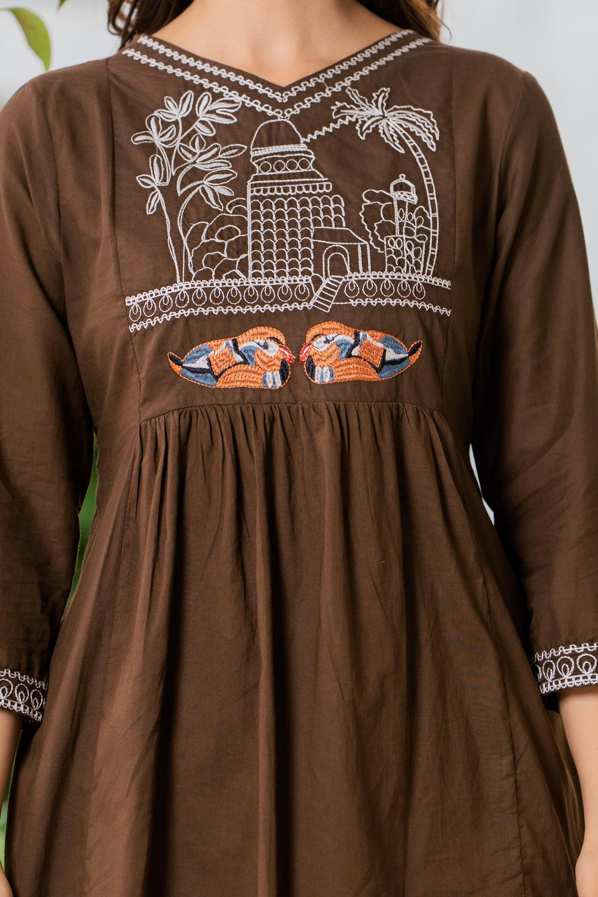 Irish Coffee Embroidered Cotton Co-Ord Set