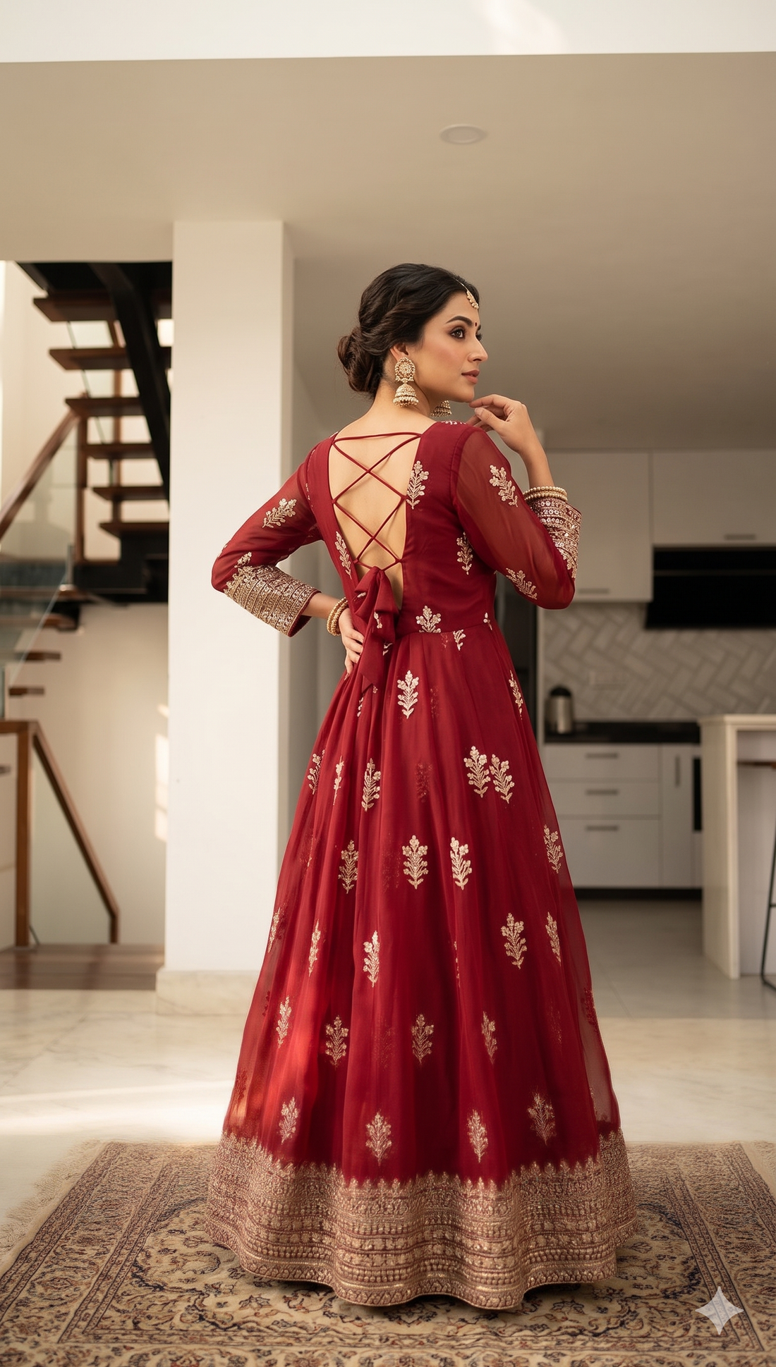 Aadhya Red Anarkali Set