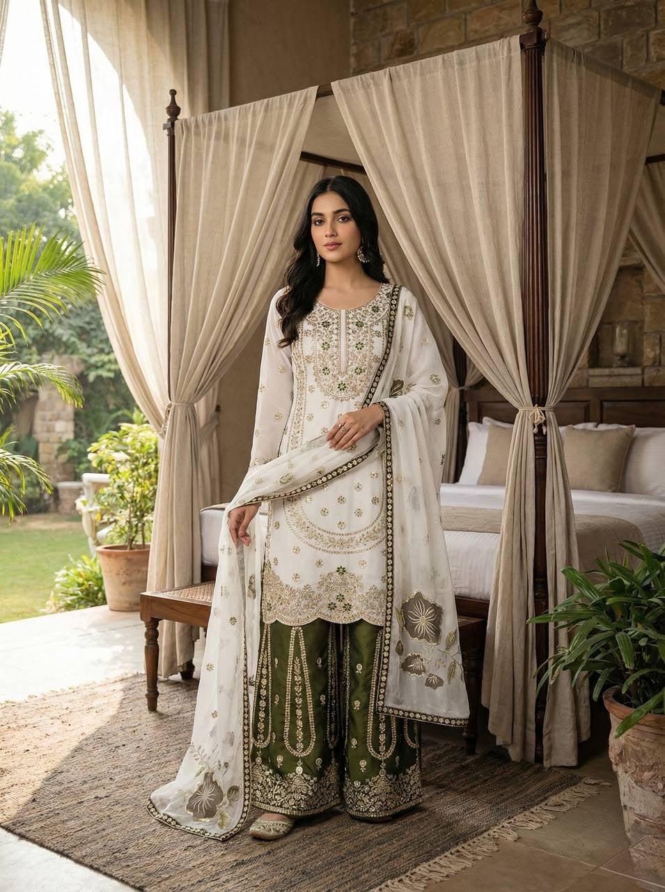 Ruhani Emerald Traditional Ethnic Set