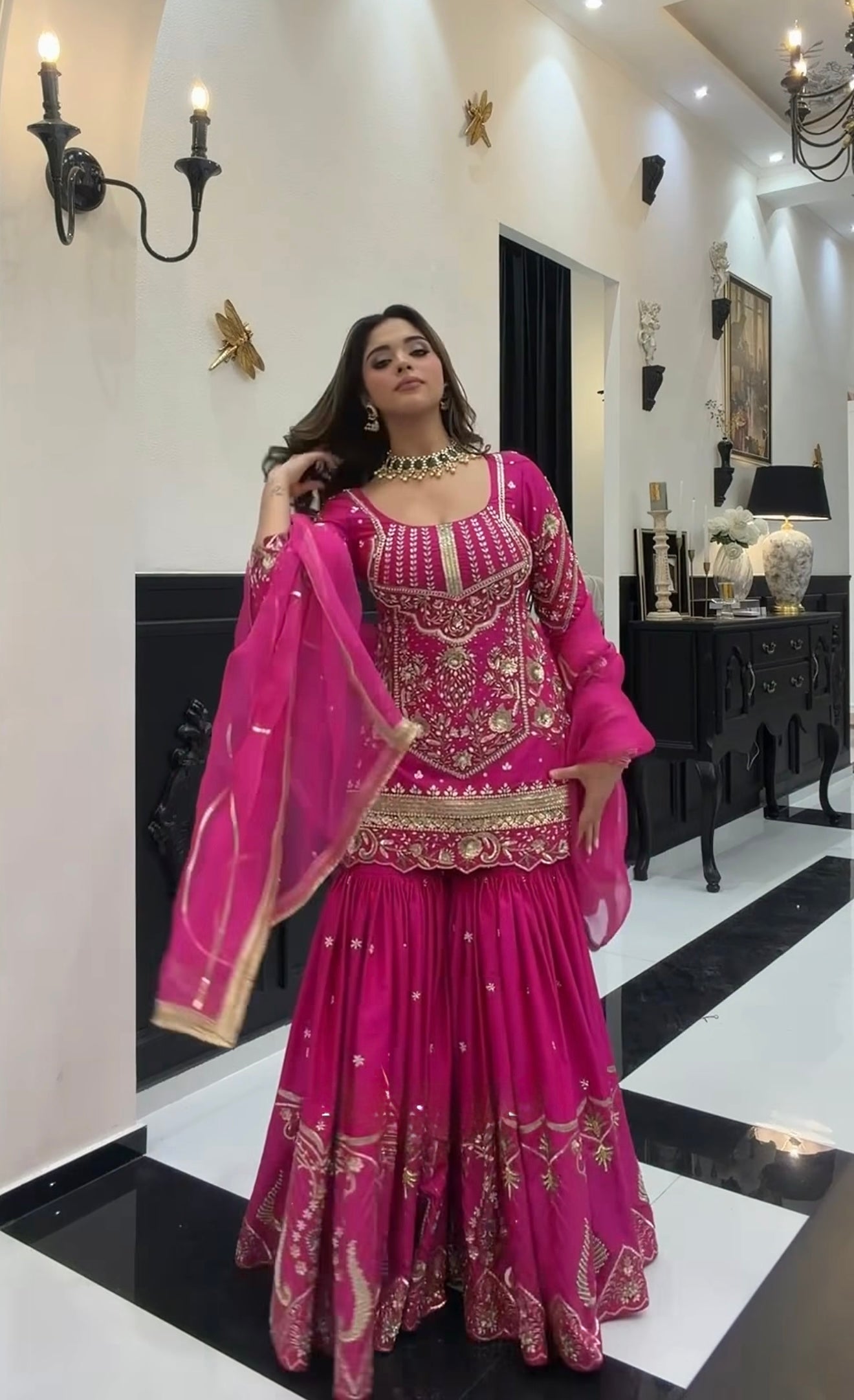 Eshaal Pink Wedding Wear Kurta Set