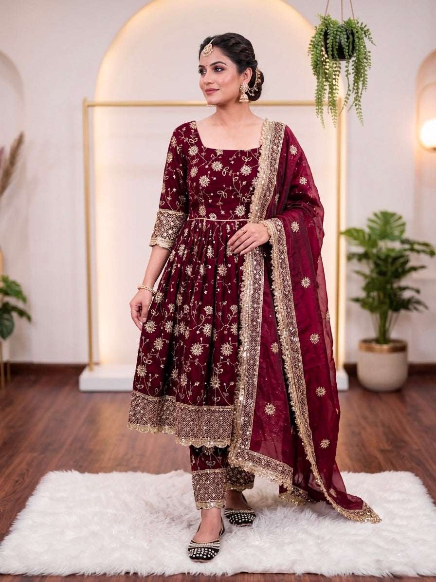 Meher Noor Royal Anarkali Set