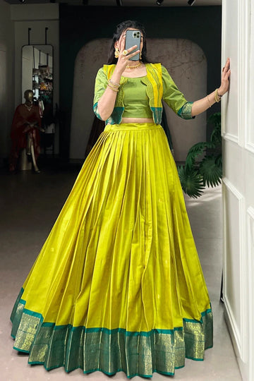 South Indian Koti Lehenga Choli For Haldi Ceremony