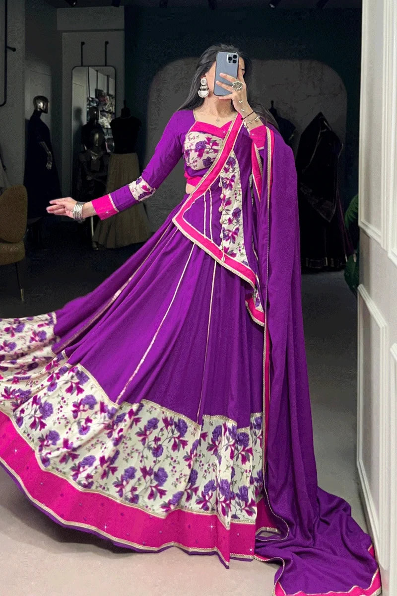 Designer Backless Blouse With Lehenga For Garba Night