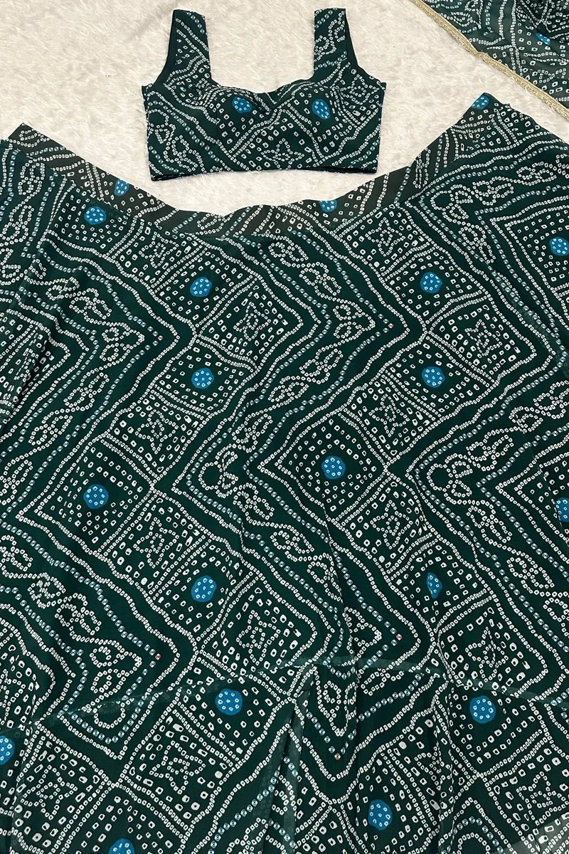 Bandhani Print Lehenga Choli For Special Pooja