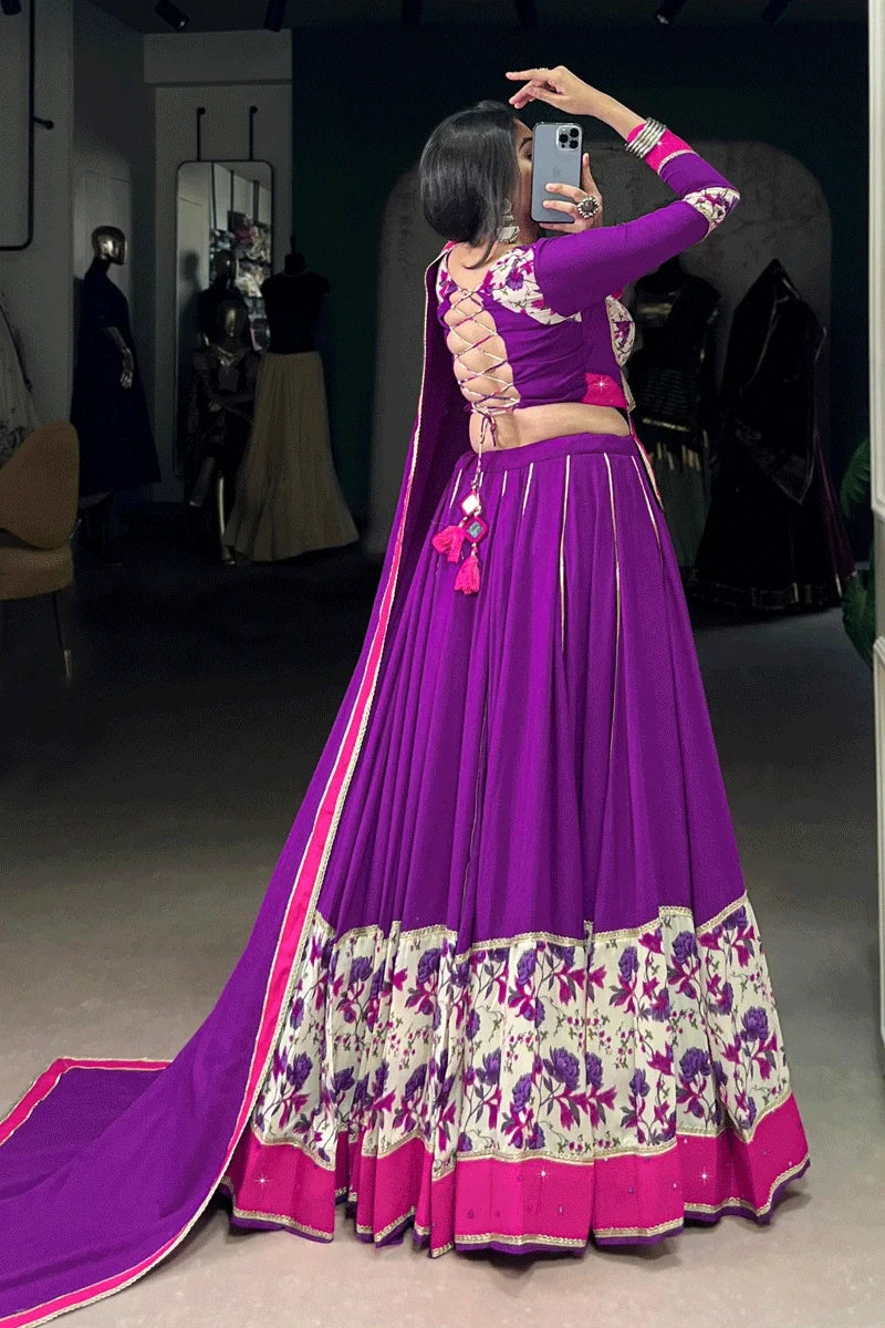 Designer Backless Blouse With Lehenga For Garba Night