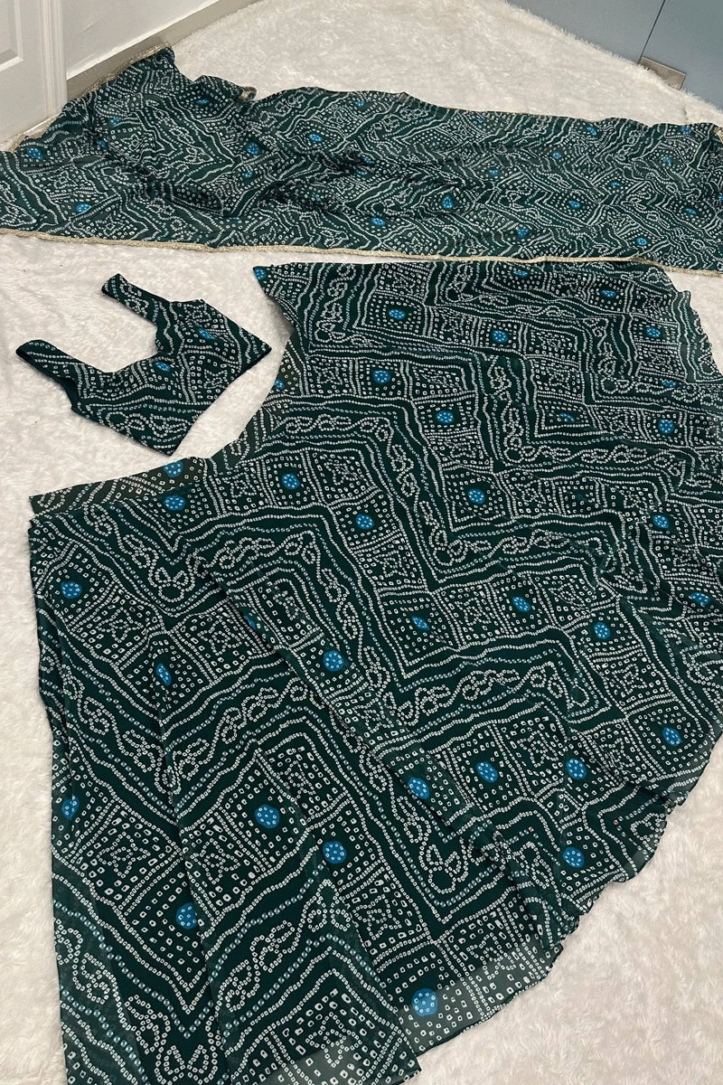 Bandhani Print Lehenga Choli For Special Pooja