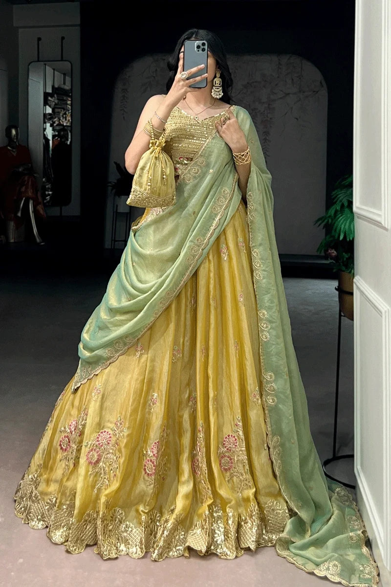 Haldi Bride Special Embroidery Work Lehenga Choli
