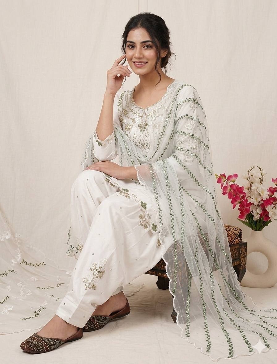 Alina Japan Satin Embroidered Farshi Set