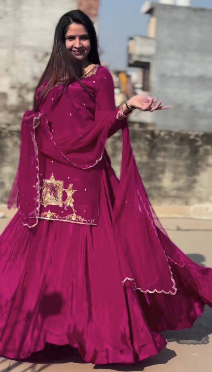 Zarmina Beads & Sequence Crepe Silk Lehenga Set
