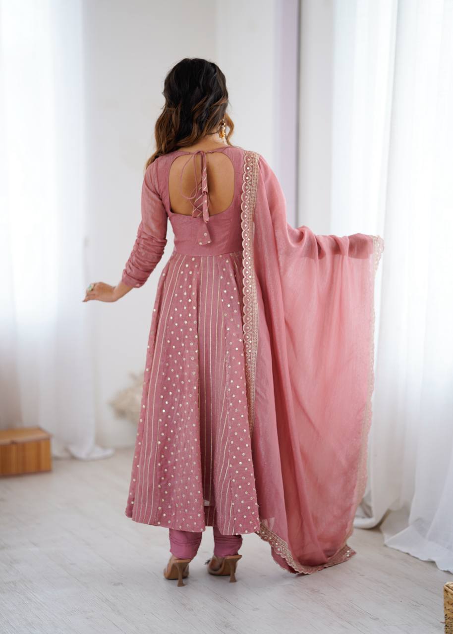 Ravelya Roman Silk Flair Suit Set