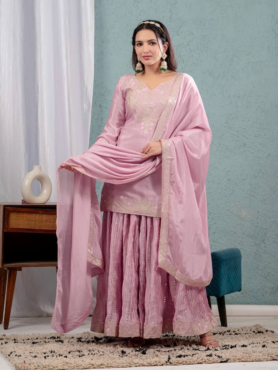 Zarevia Chinnon Code Sharara Set