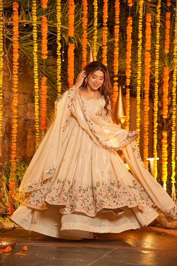 Chandrika Floral Organza Anarkali Suit Set