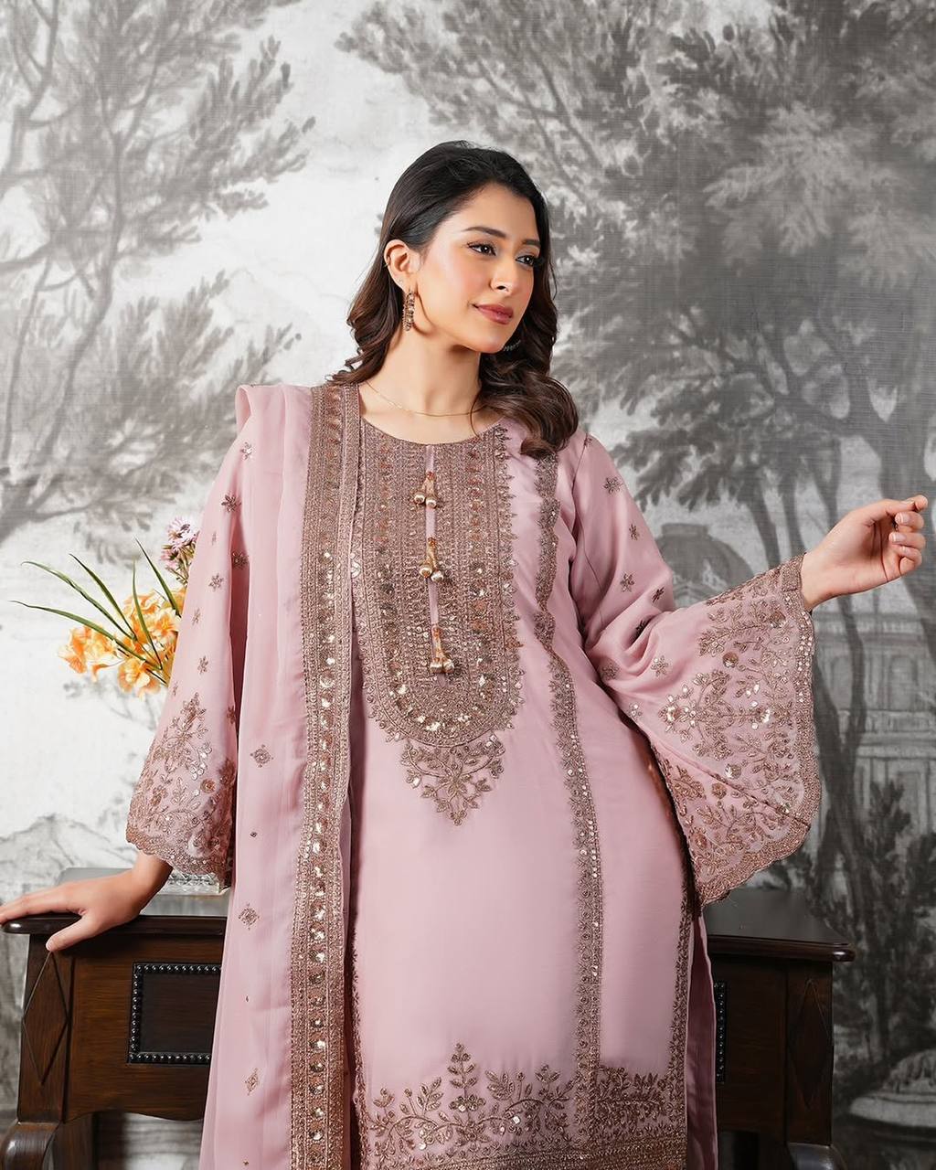 Eira Zohra Embroidered Fendy Sharara Suit Set