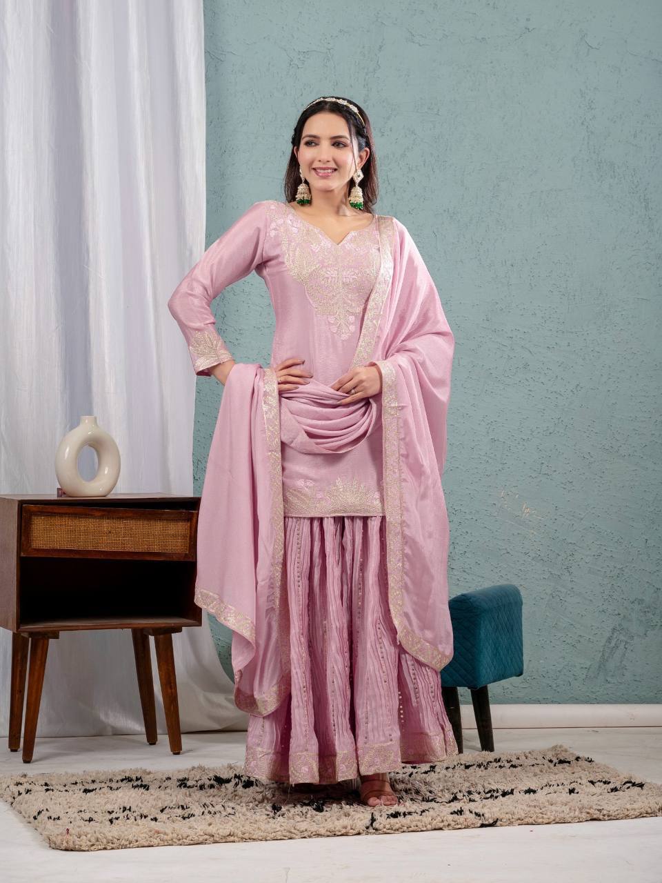 Zarevia Chinnon Code Sharara Set