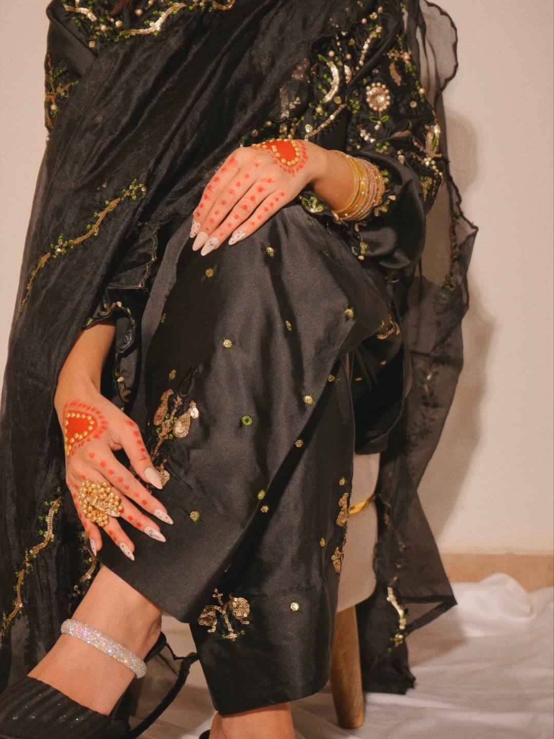 Alina Japan Satin Embroidered Farshi Set