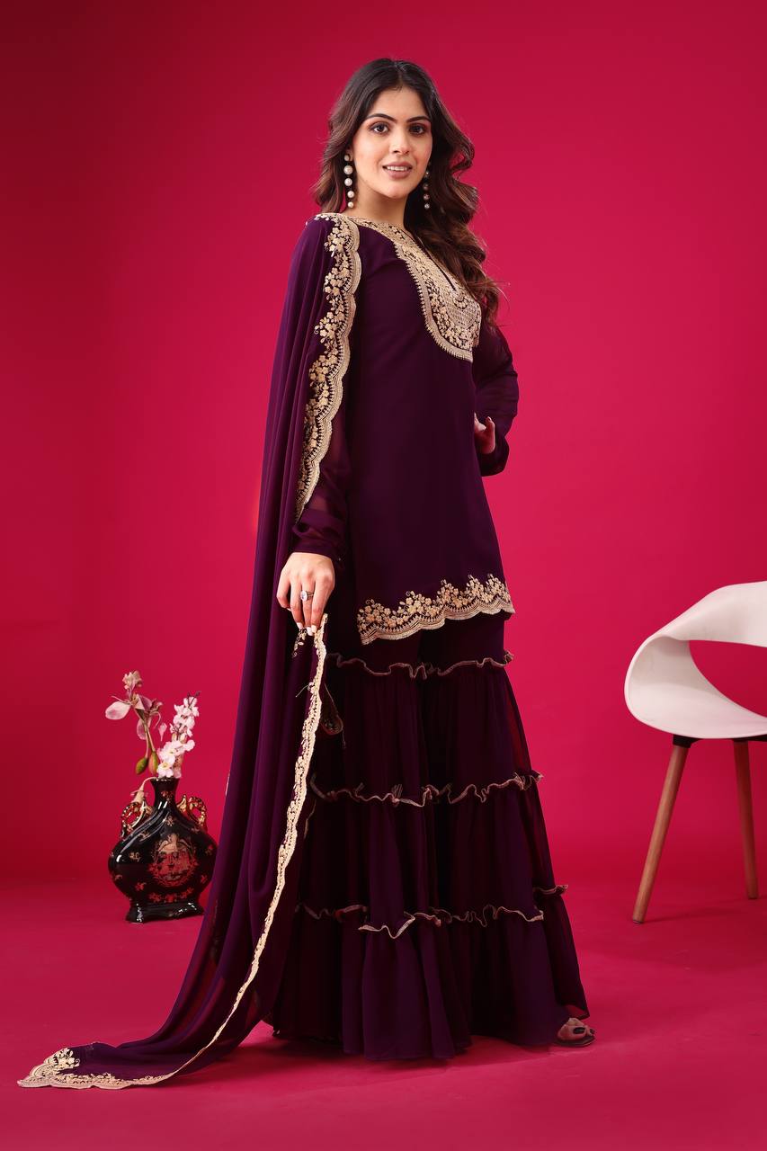 Tales of Tradition A Vintage-Inspired Sharara Ensemble