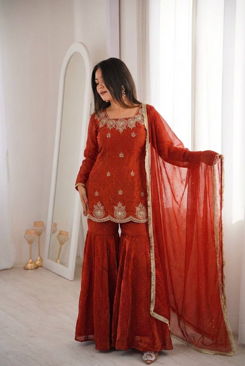 Zarmiya Diamond Shine Sharara Set